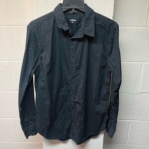 Carbon Men's Navy Polka Dot Shirt